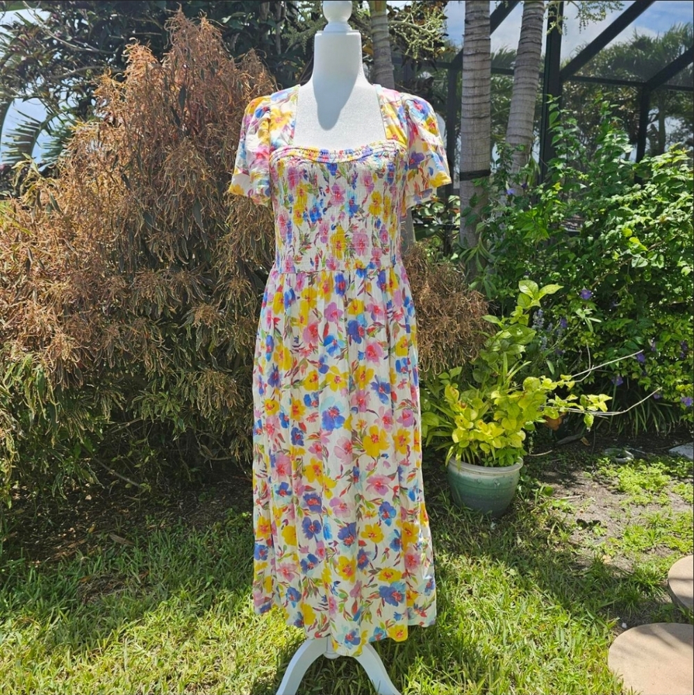 Floral Multicolor Women's Dress